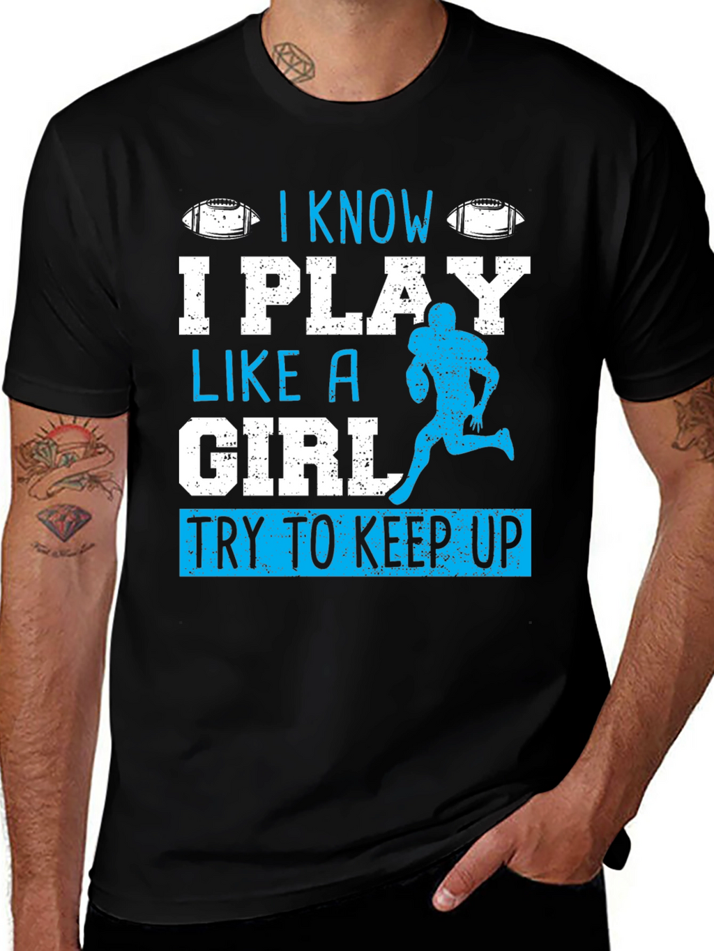 I Play Like A Girl Football T-Shirt