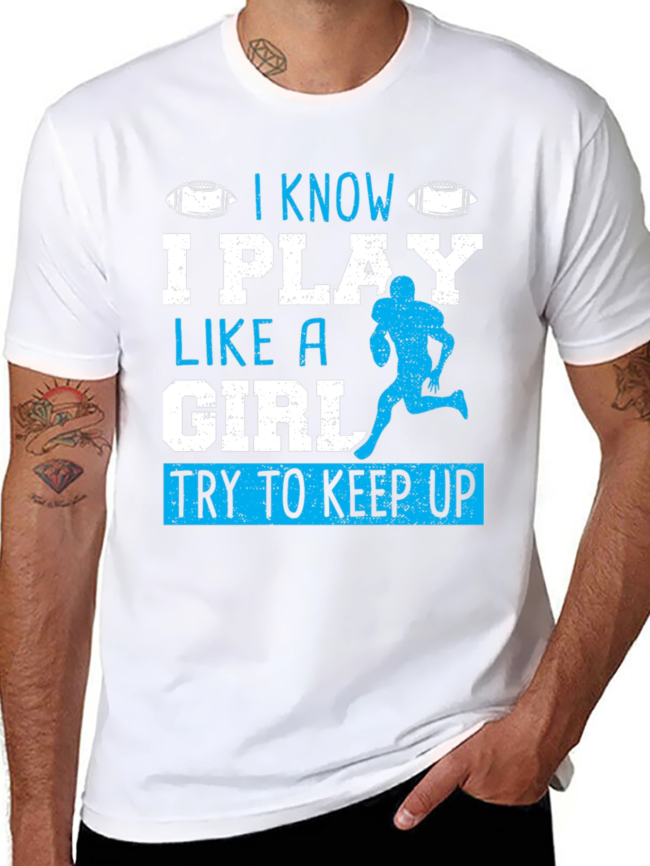 I Play Like A Girl Football T-Shirt
