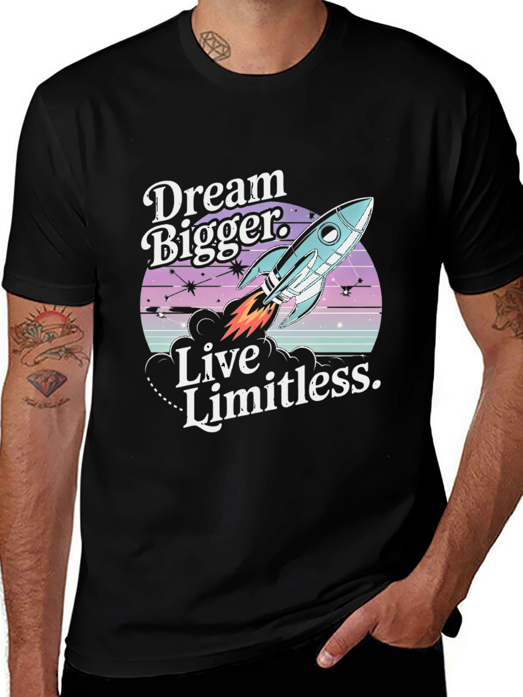 Dream Bigger Rocket Graphic Tee - Premium Unisex T-Shirt