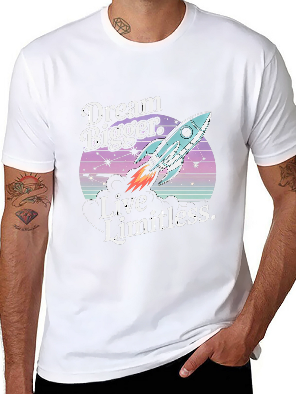 Dream Bigger Rocket Graphic Tee - Premium Unisex T-Shirt