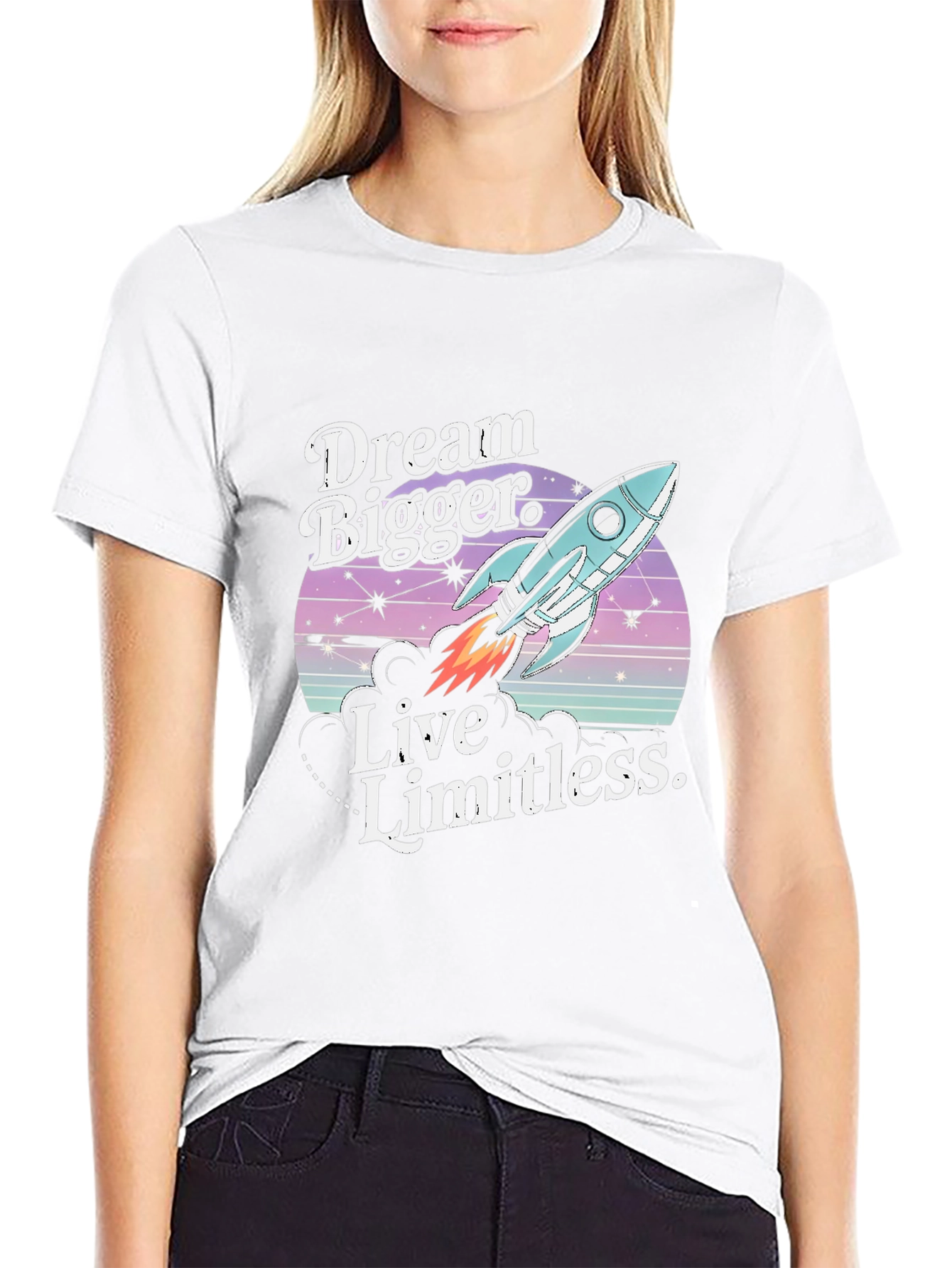 Dream Bigger Rocket Graphic Tee - Premium Unisex T-Shirt