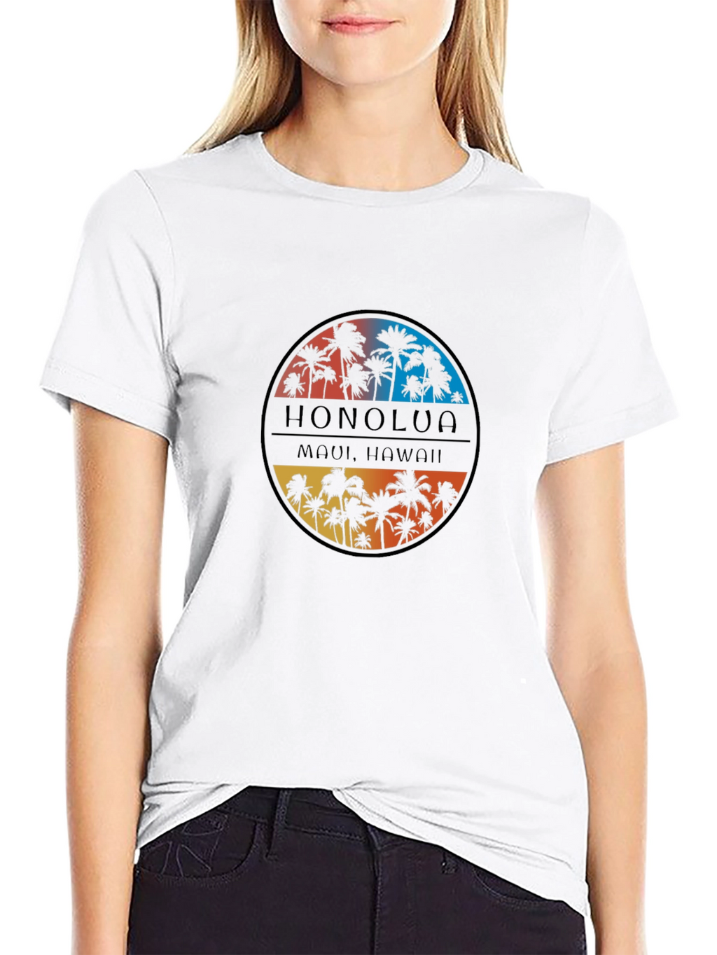 Honolua Maui Hawaii Palm Tree Graphic T-Shirt