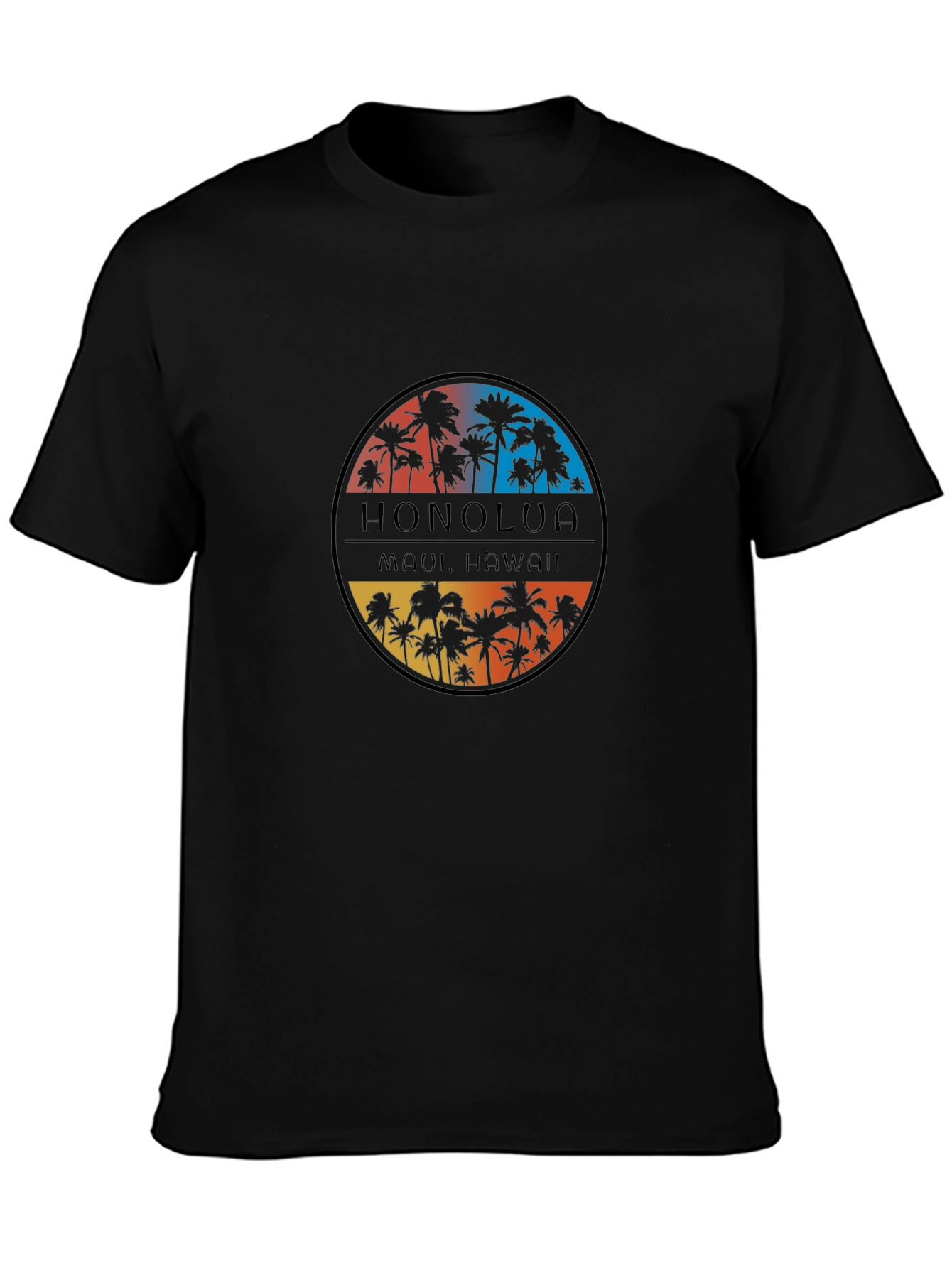 Honolua Maui Hawaii Palm Tree Graphic T-Shirt