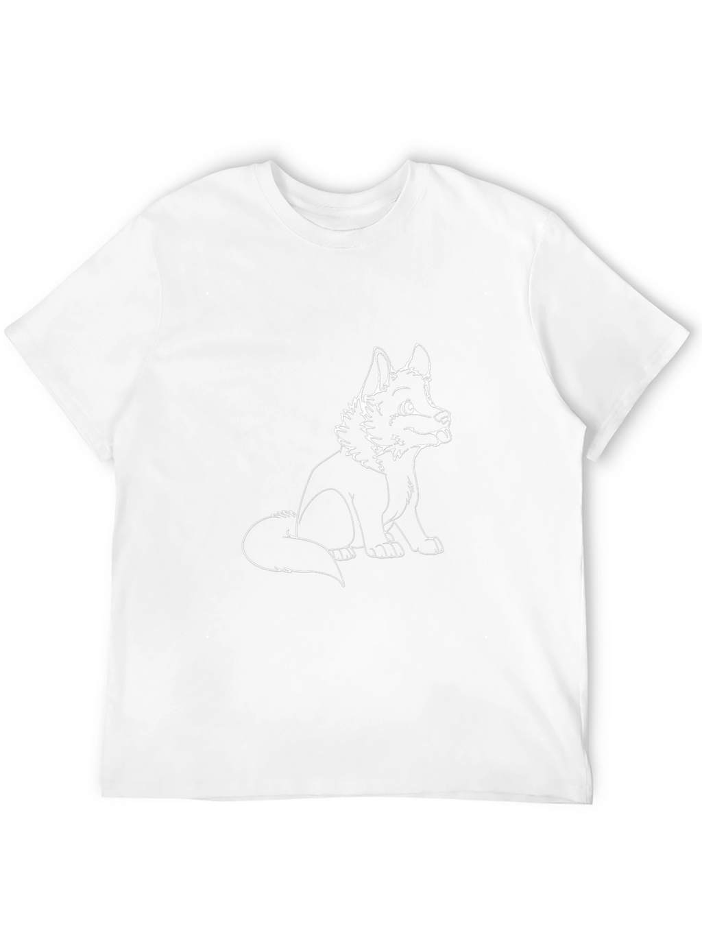 Black T-Shirt with Cute White Dog Print