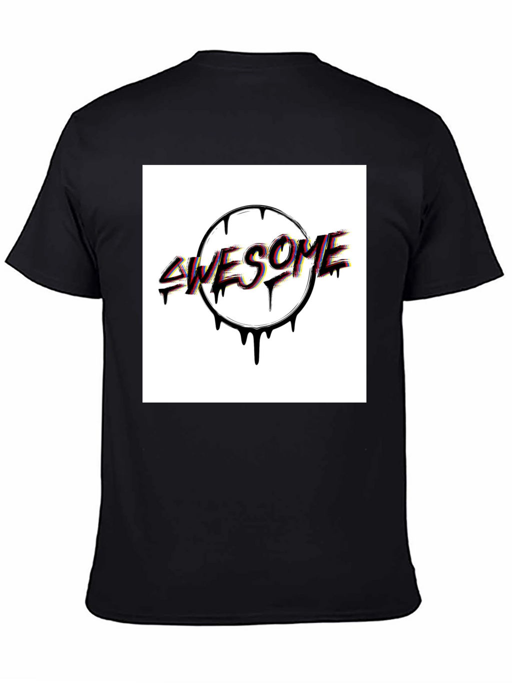 Awesome Drip Graphic Tee - Black Cotton Blend