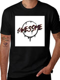 Awesome Drip Graphic Tee - Black Cotton Blend