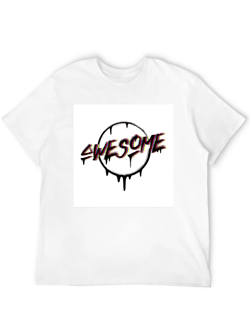 Awesome Drip Graphic Tee - Black Cotton Blend