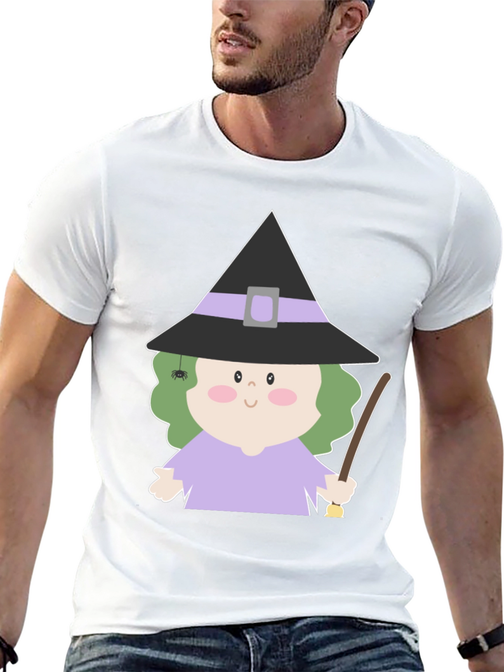 Cute Witch Graphic T-Shirt
