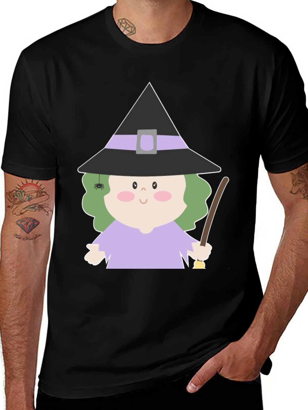 Cute Witch Graphic T-Shirt
