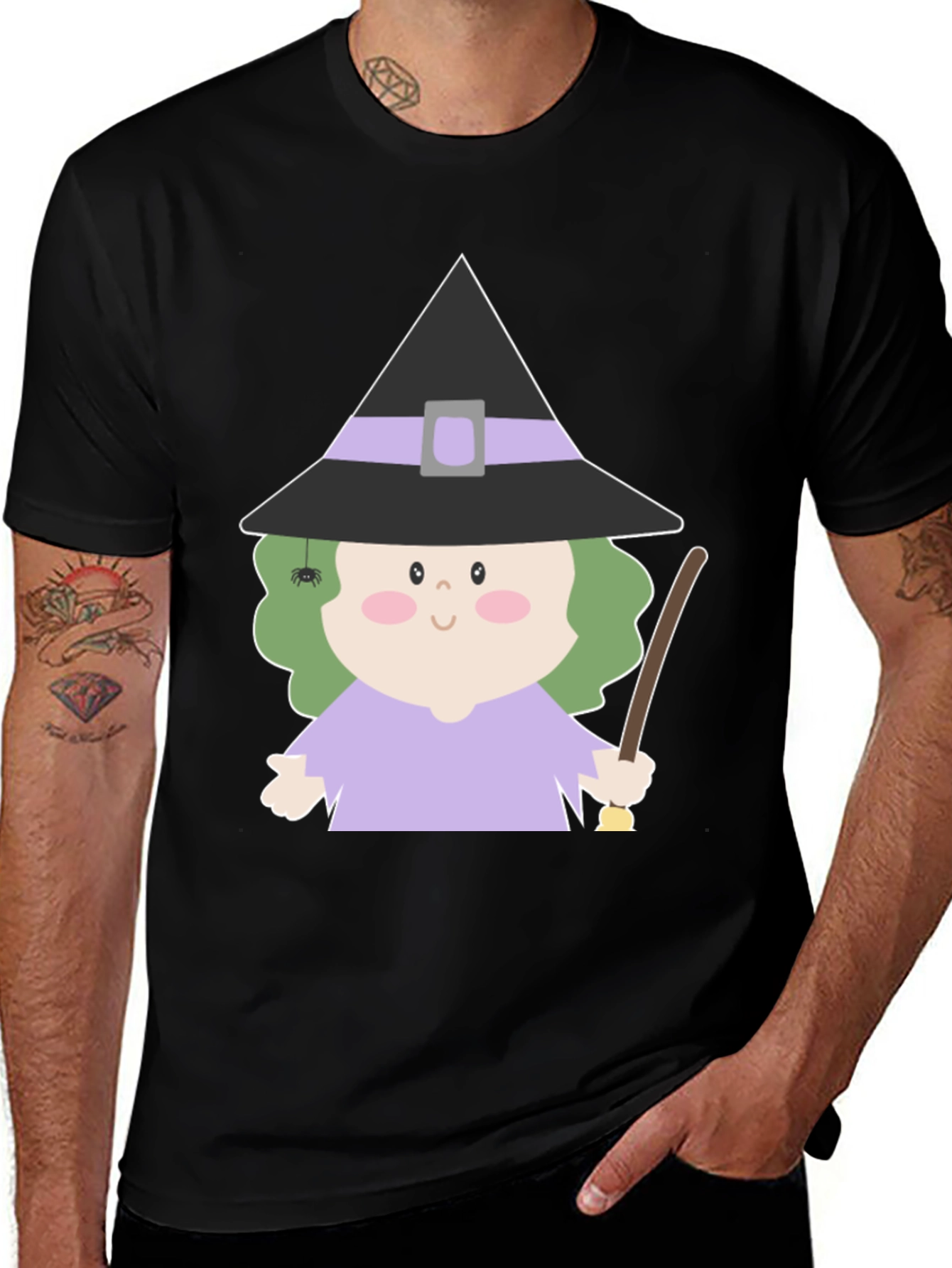 Cute Witch Graphic T-Shirt