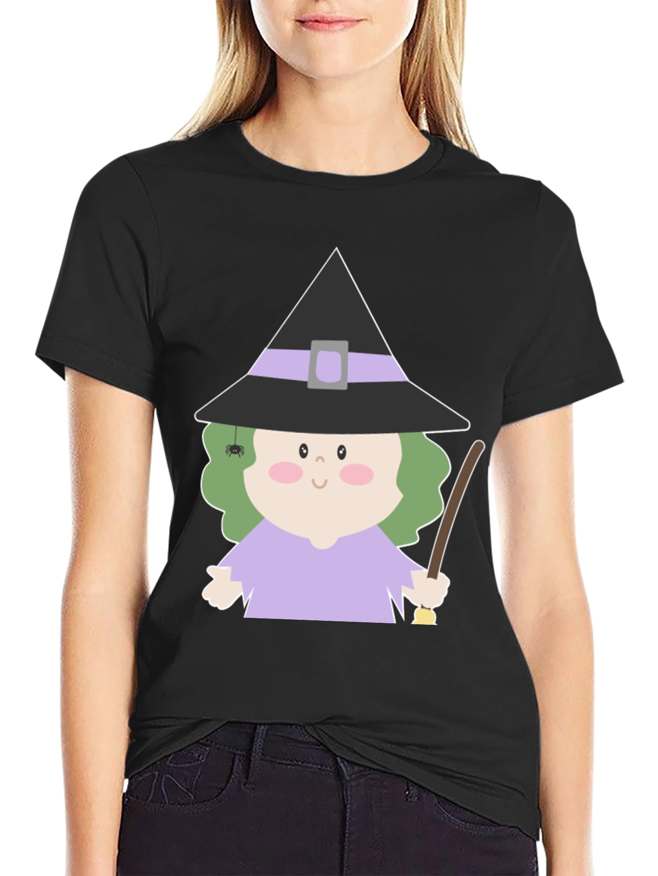 Cute Witch Graphic T-Shirt