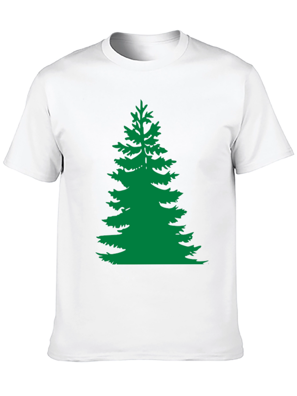 Green Pine Tree Graphic Black T-Shirt
