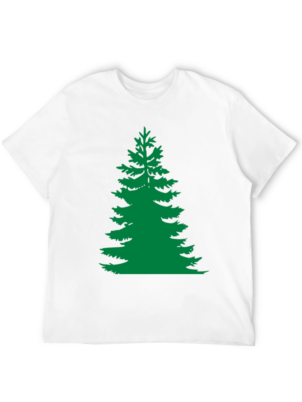 Green Pine Tree Graphic Black T-Shirt