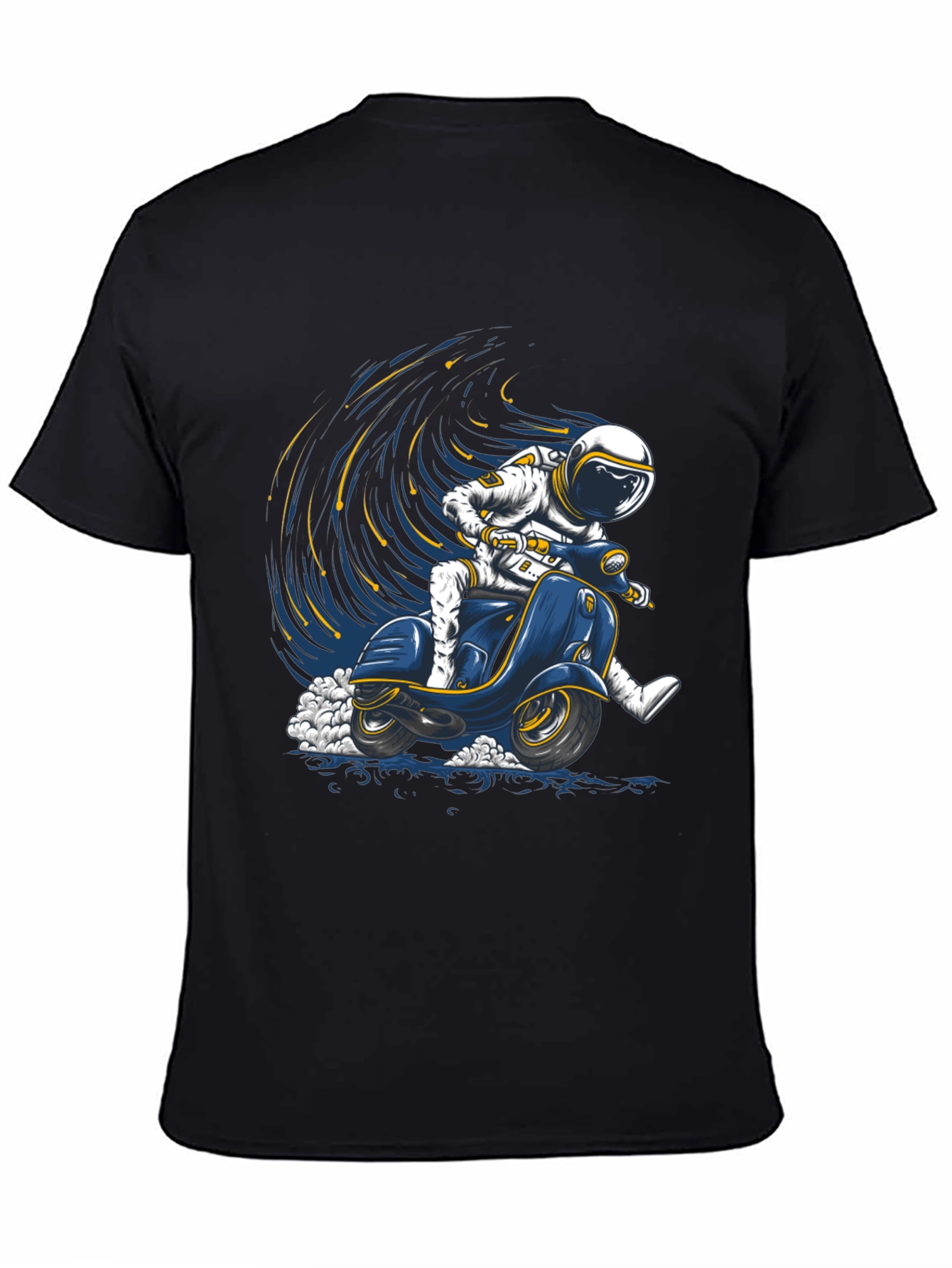 Astronaut Scooter Graphic Tee - Space Rider T-Shirt