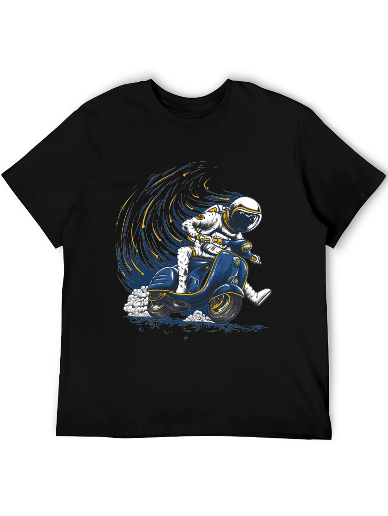Astronaut Scooter Graphic Tee - Space Rider T-Shirt