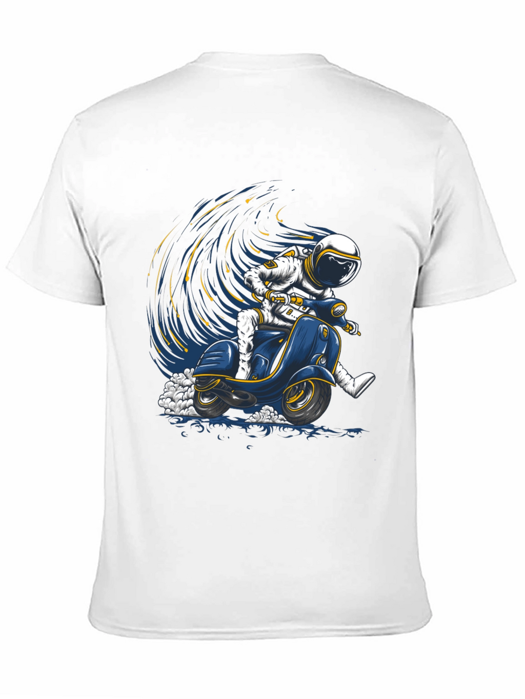 Astronaut Scooter Graphic Tee - Space Rider T-Shirt