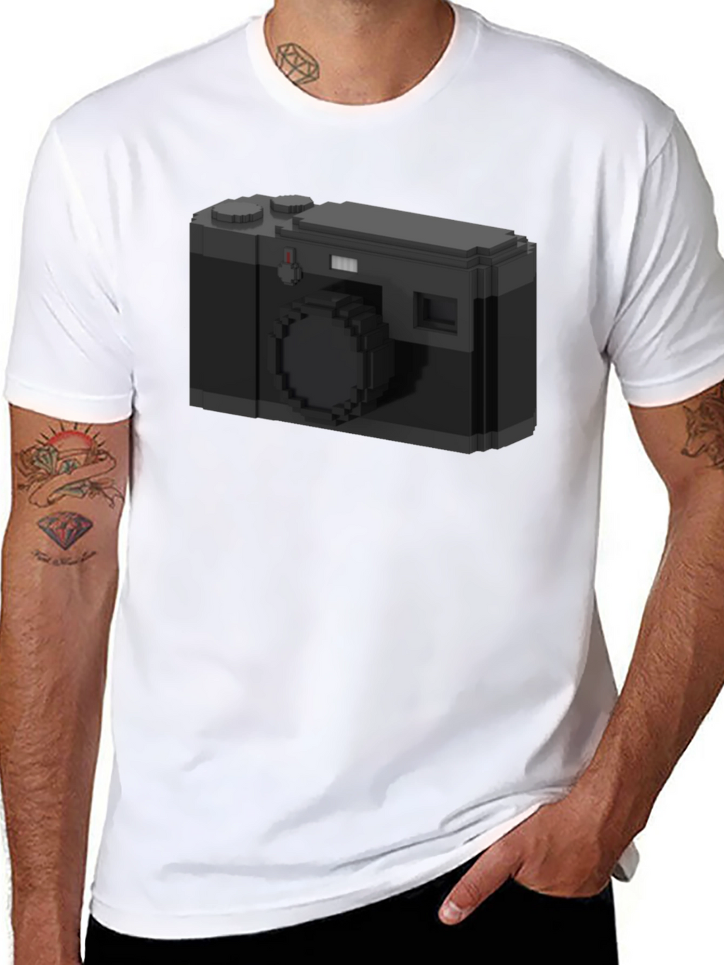 Pixel Camera Graphic Tee - Black