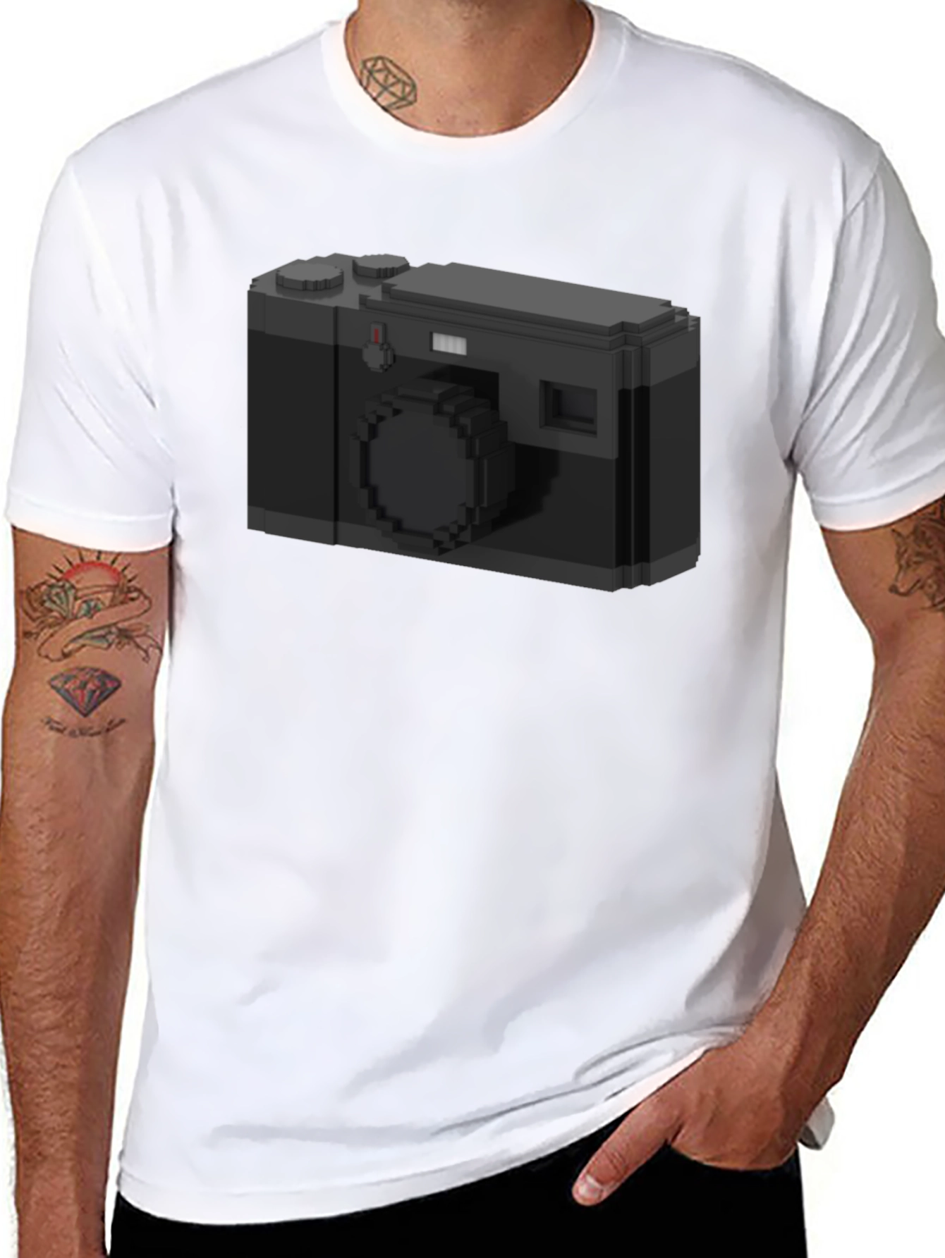 Pixel Camera Graphic Tee - Black