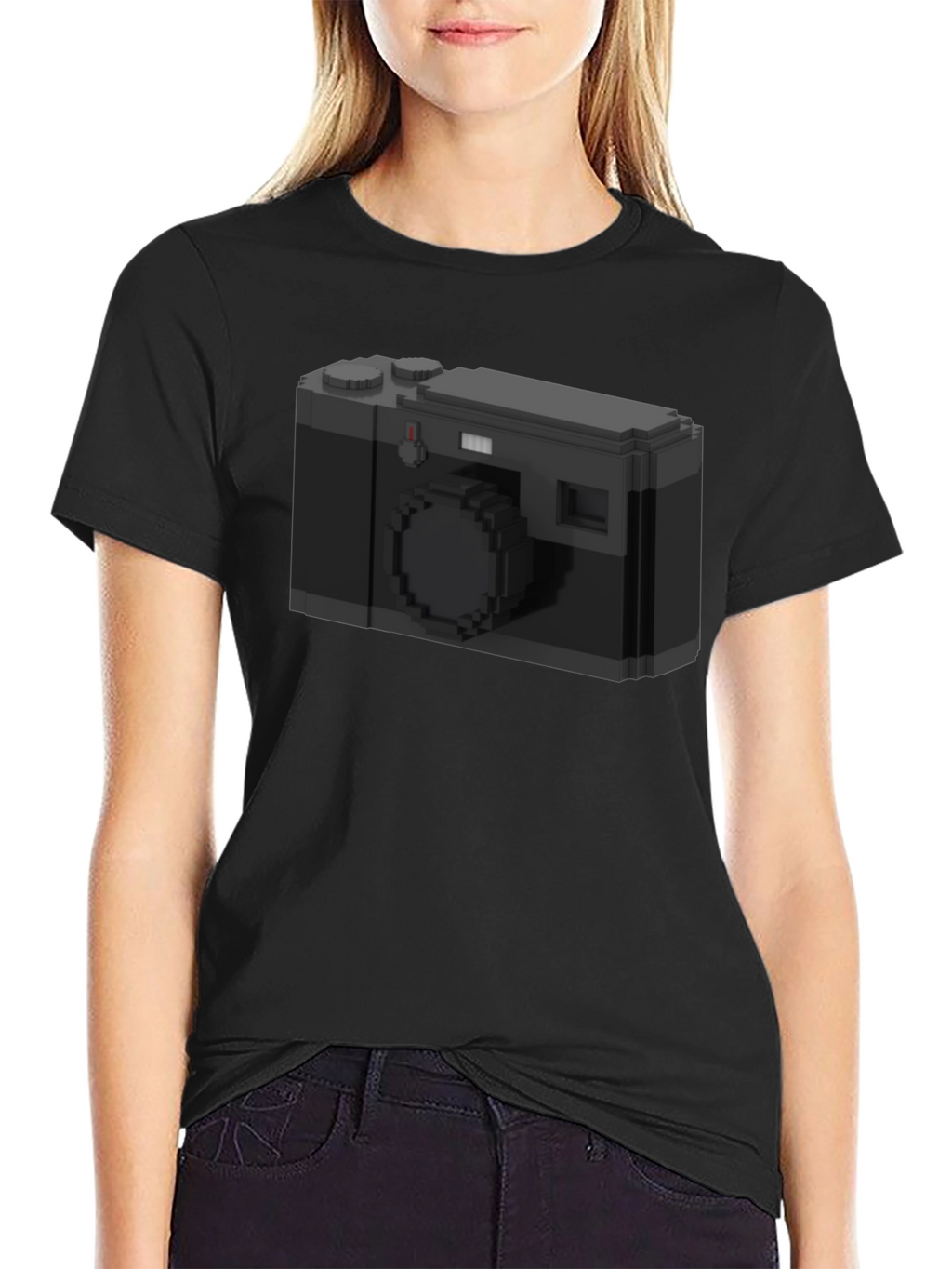 Pixel Camera Graphic Tee - Black