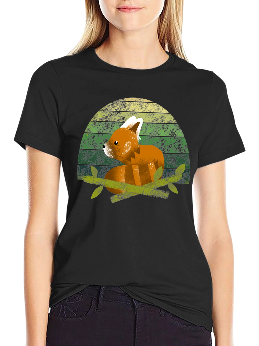 Red Panda Sunset T-Shirt - Cute Animal Tee
