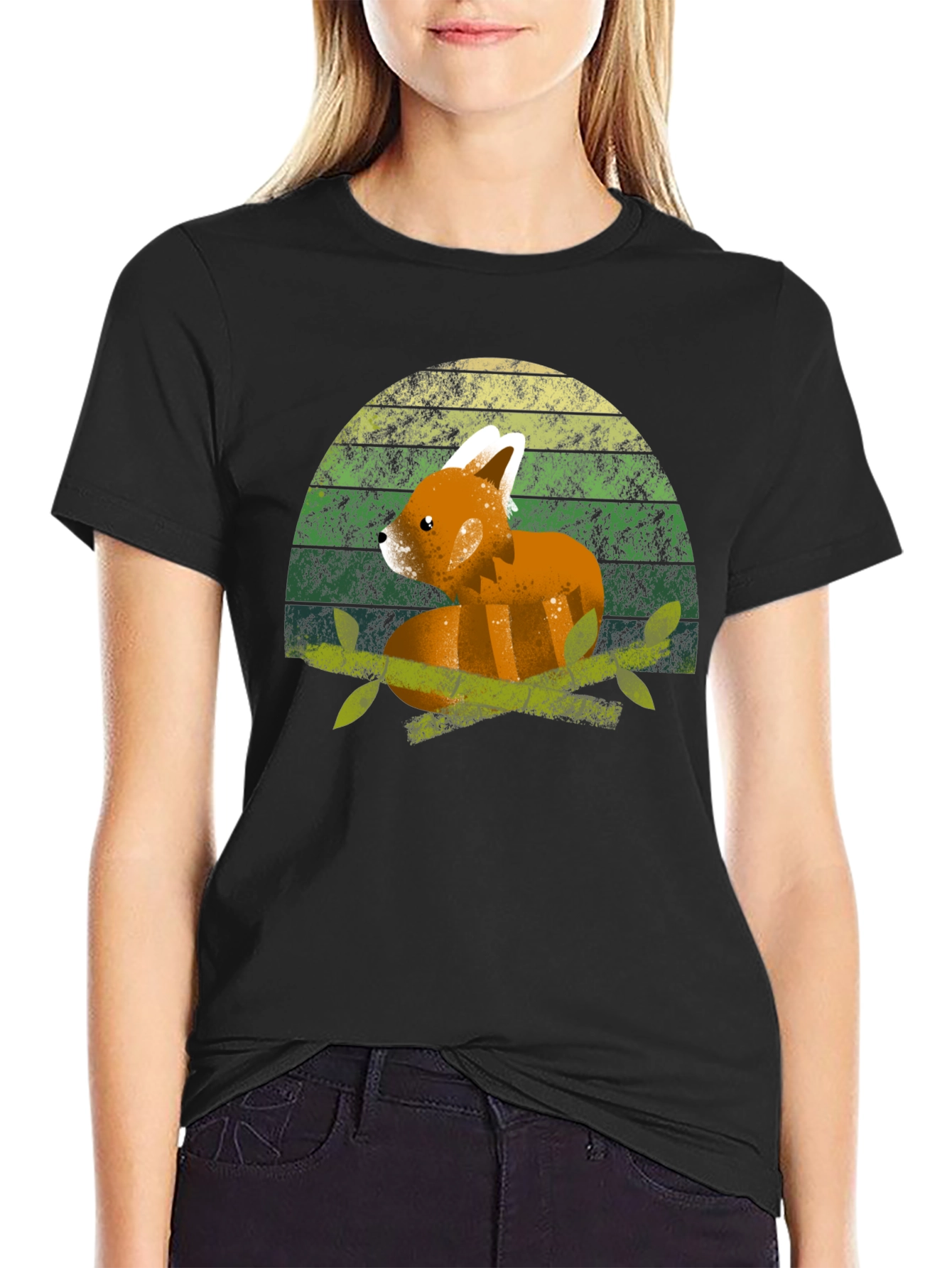Red Panda Sunset T-Shirt - Cute Animal Tee