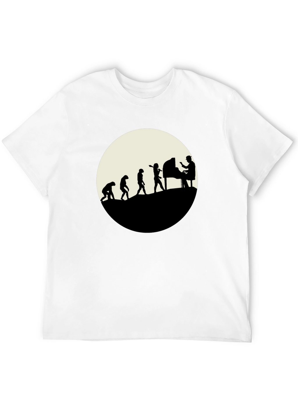 Evolution of Piano Player T-Shirt - Black
