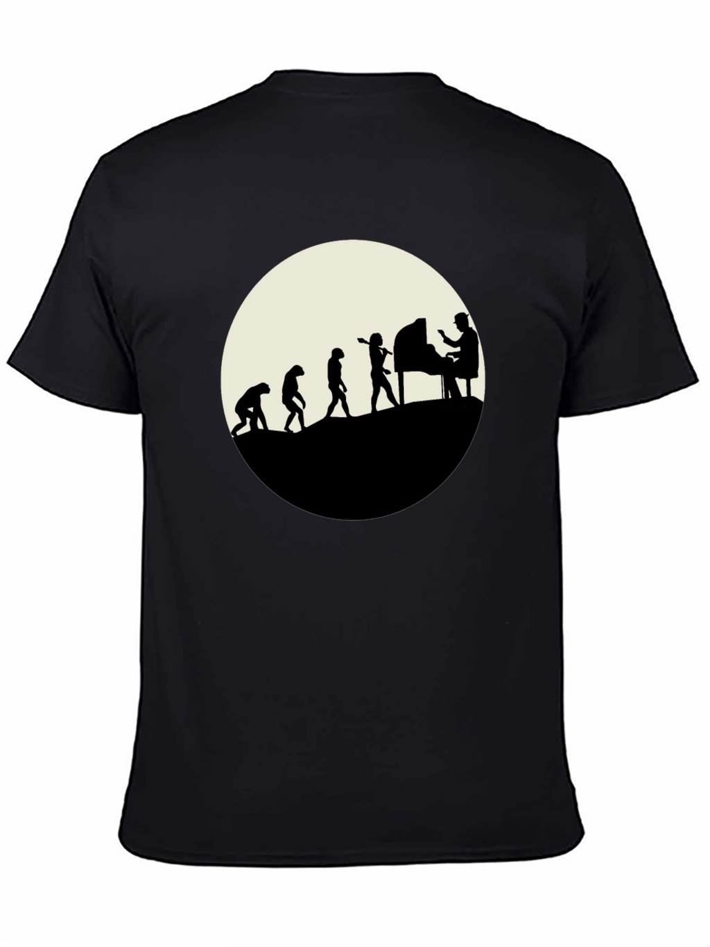 Evolution of Piano Player T-Shirt - Black
