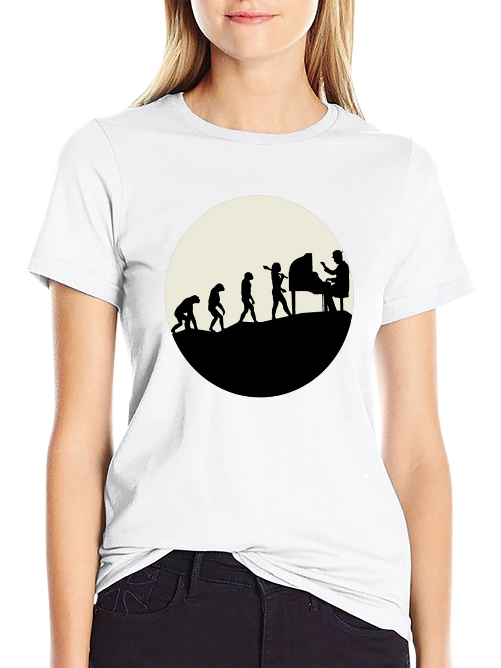 Evolution of Piano Player T-Shirt - Black