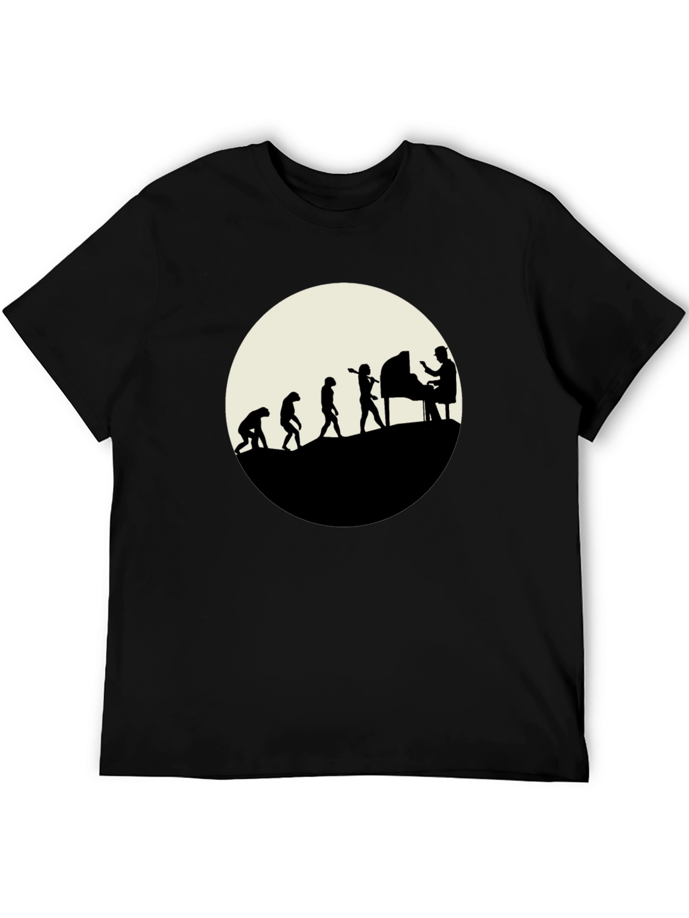 Evolution of Piano Player T-Shirt - Black