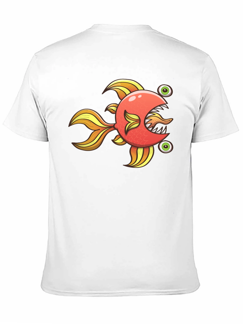 Funny Fish Graphic Tee - Soft Black Cotton Shirt