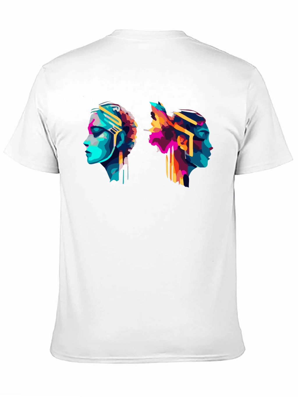 Abstract Head Profile Graphic Tee - Modern Art T-Shirt