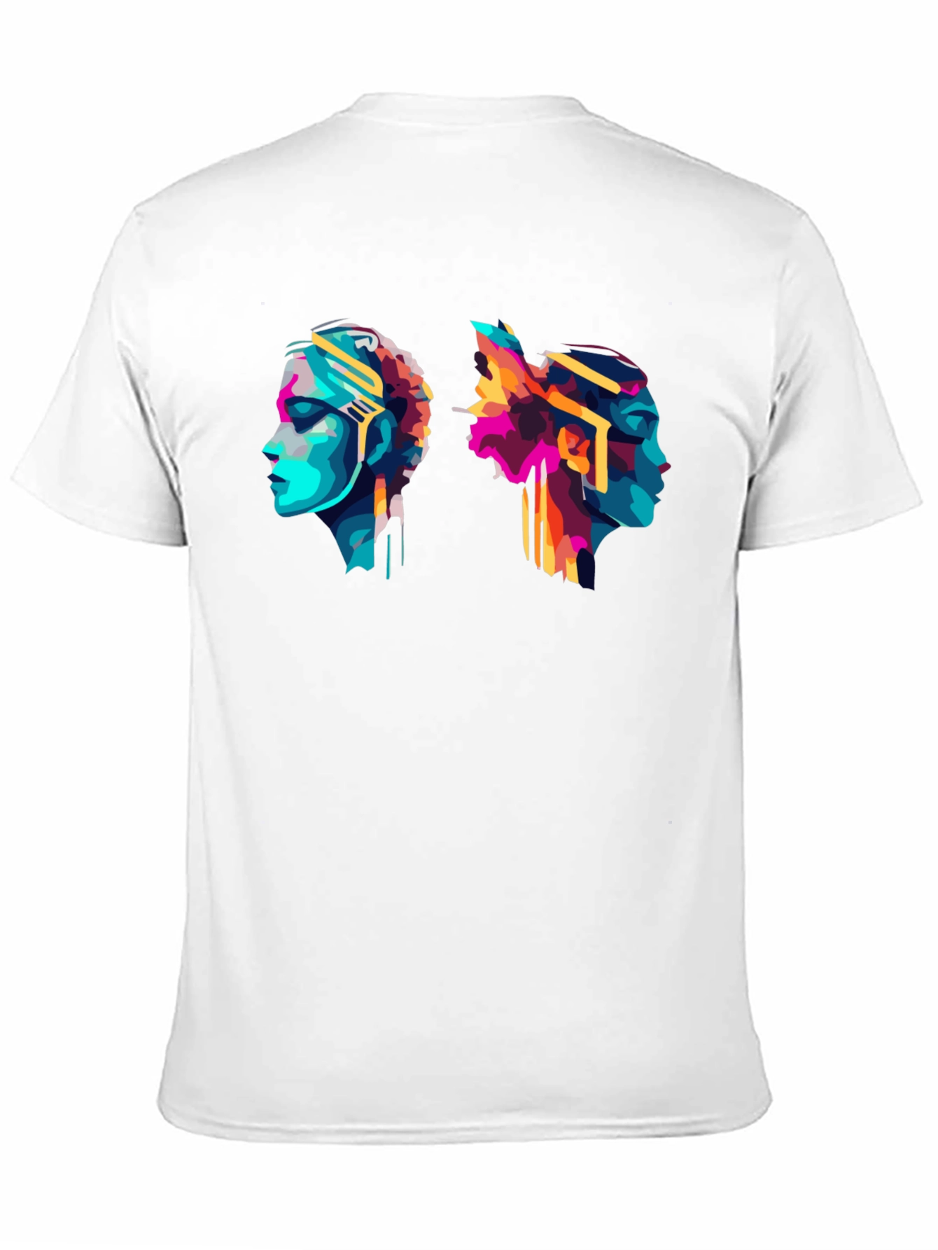Abstract Head Profile Graphic Tee - Modern Art T-Shirt