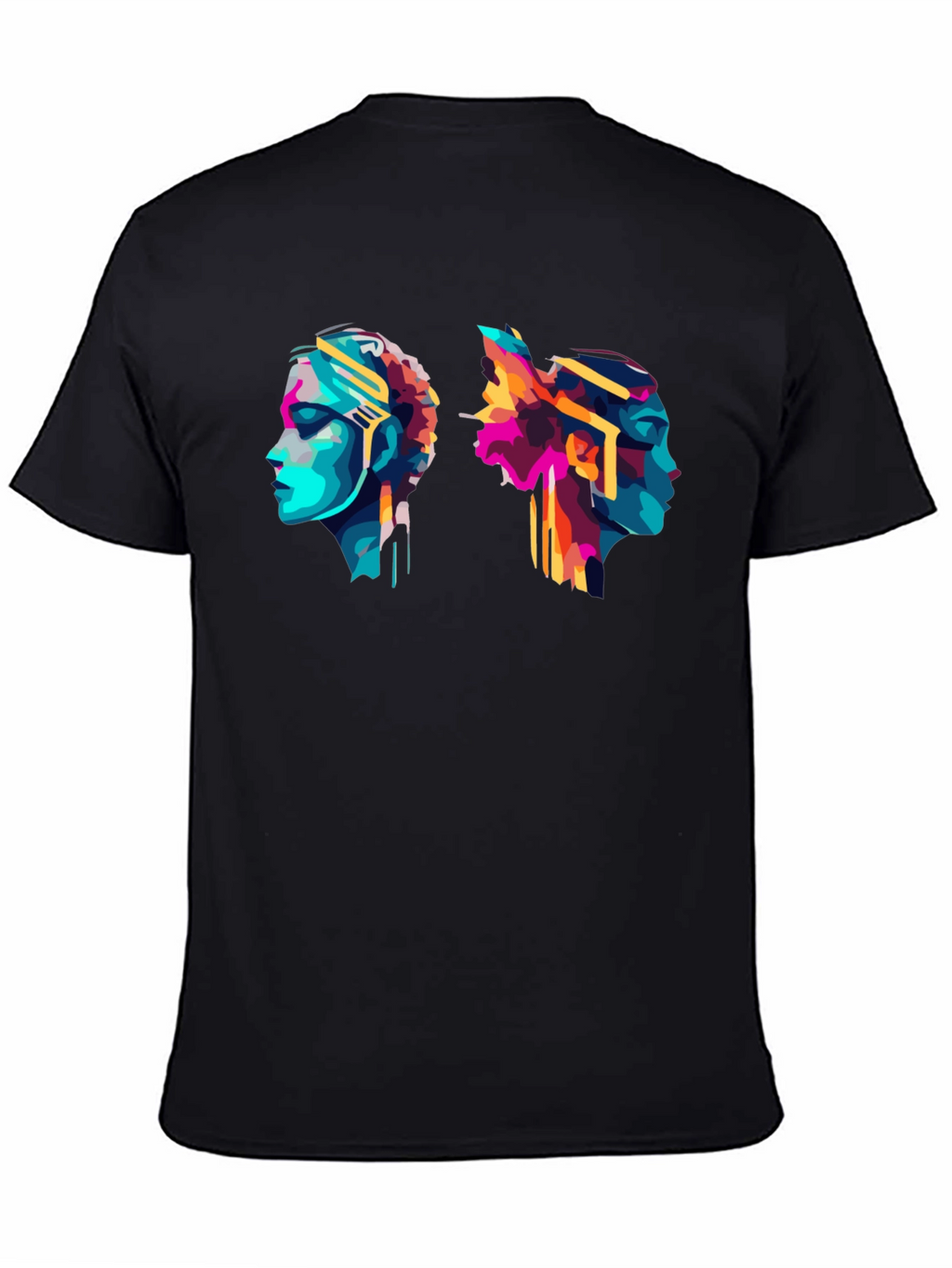 Abstract Head Profile Graphic Tee - Modern Art T-Shirt