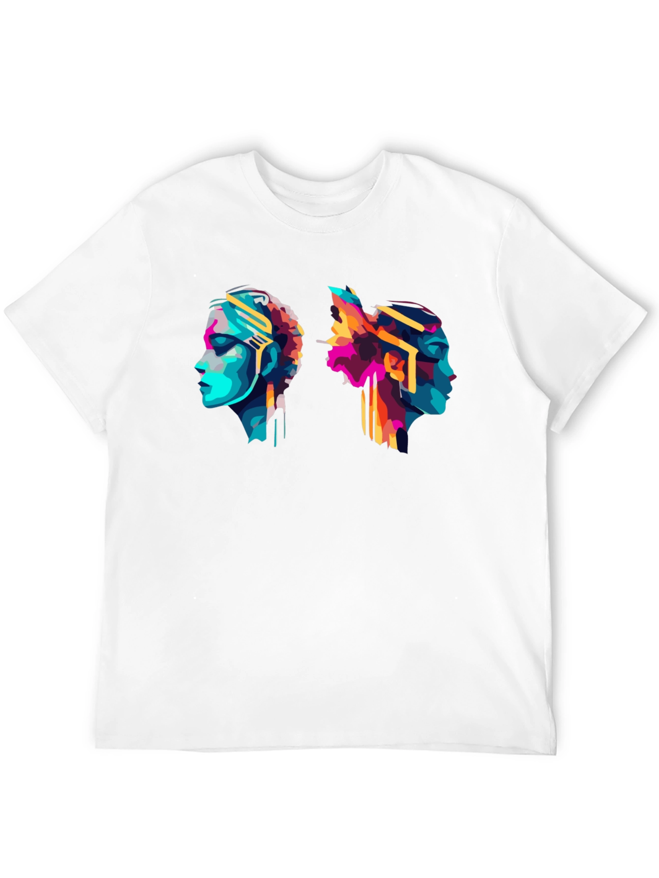 Abstract Head Profile Graphic Tee - Modern Art T-Shirt