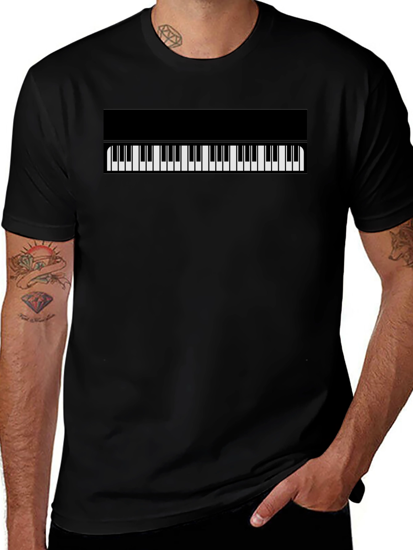 Piano Keys Graphic Tee - Classic Black T-Shirt
