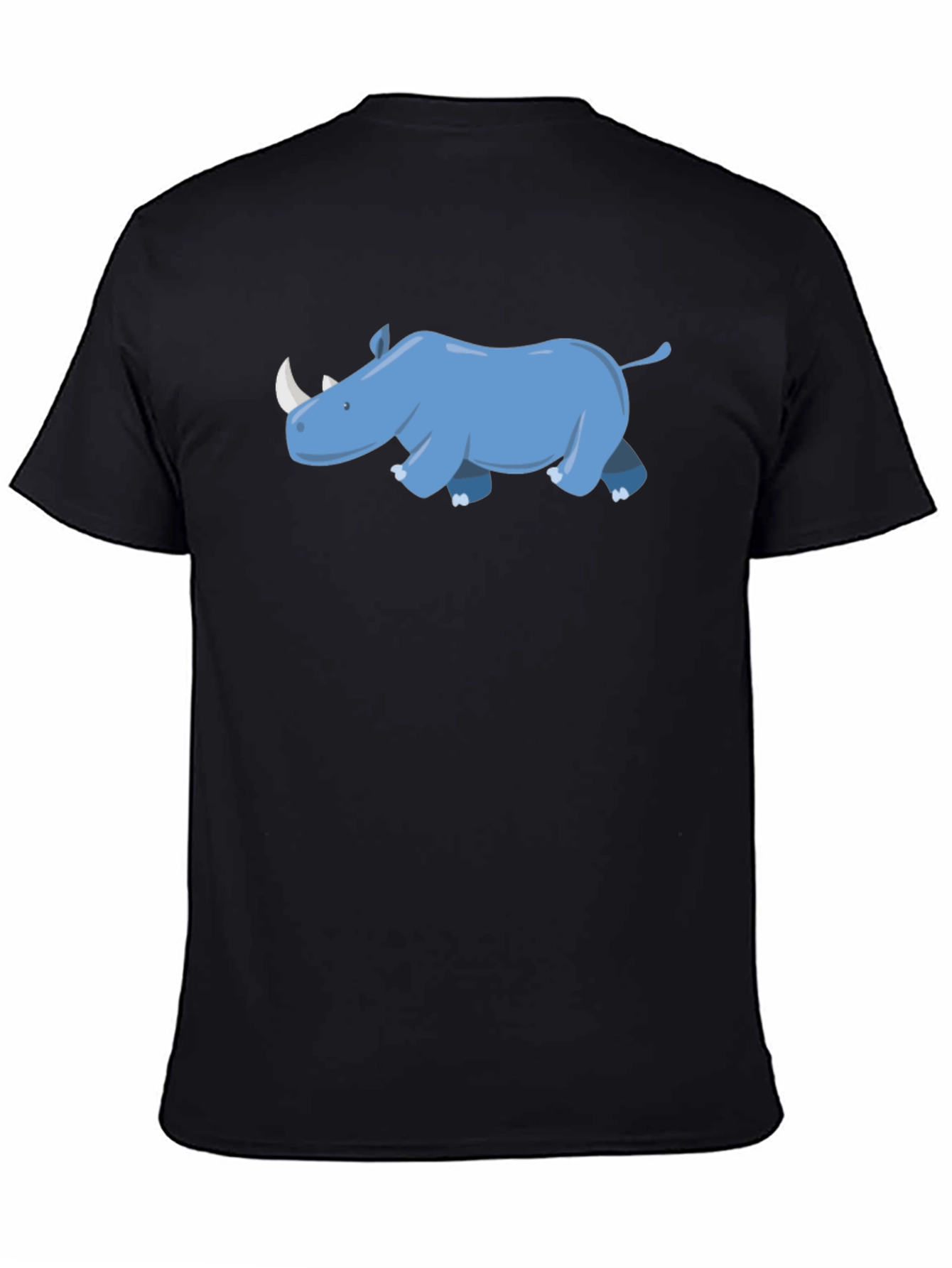 Rhino Graphic Tee - Black Cotton Casual T-Shirt