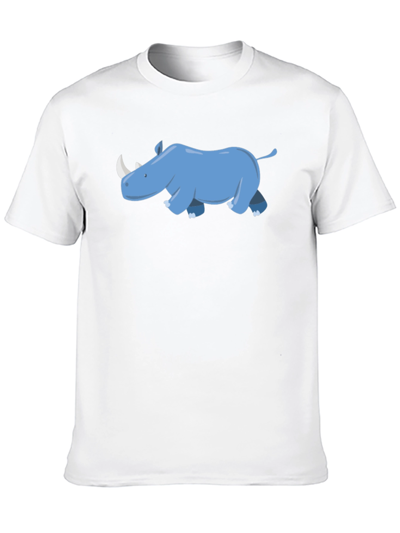 Rhino Graphic Tee - Black Cotton Casual T-Shirt
