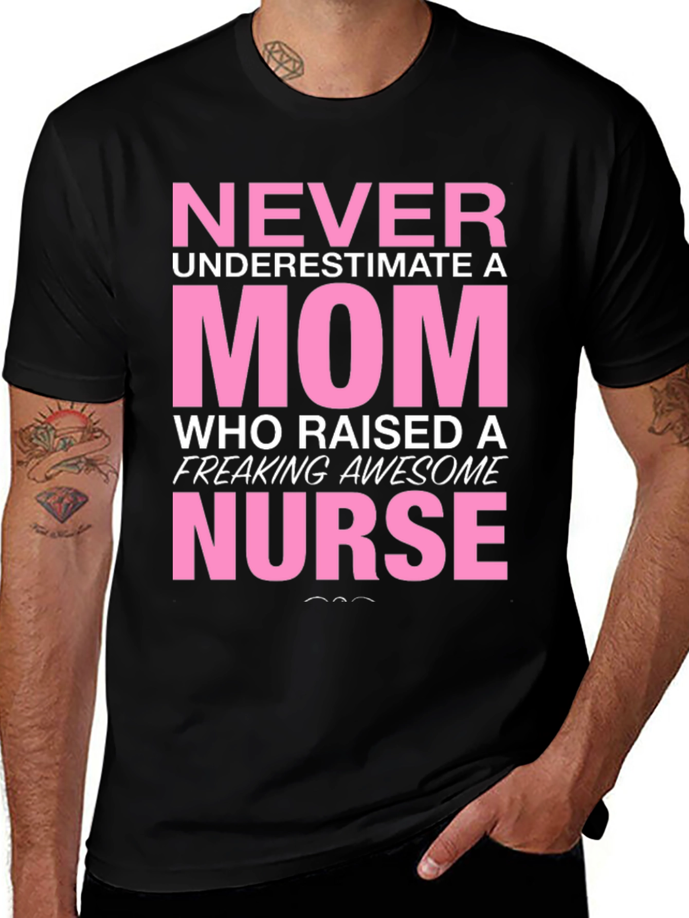 Never Underestimate a Mom Nurse T-Shirt
