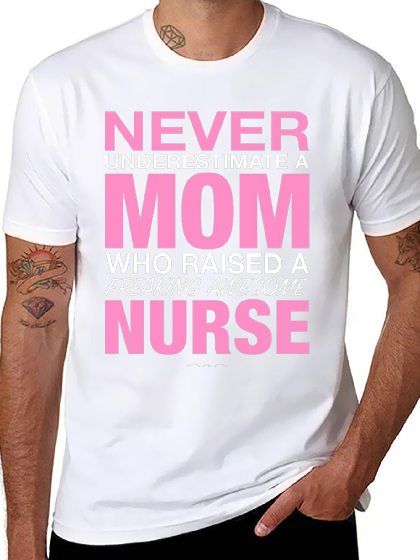 Never Underestimate a Mom Nurse T-Shirt