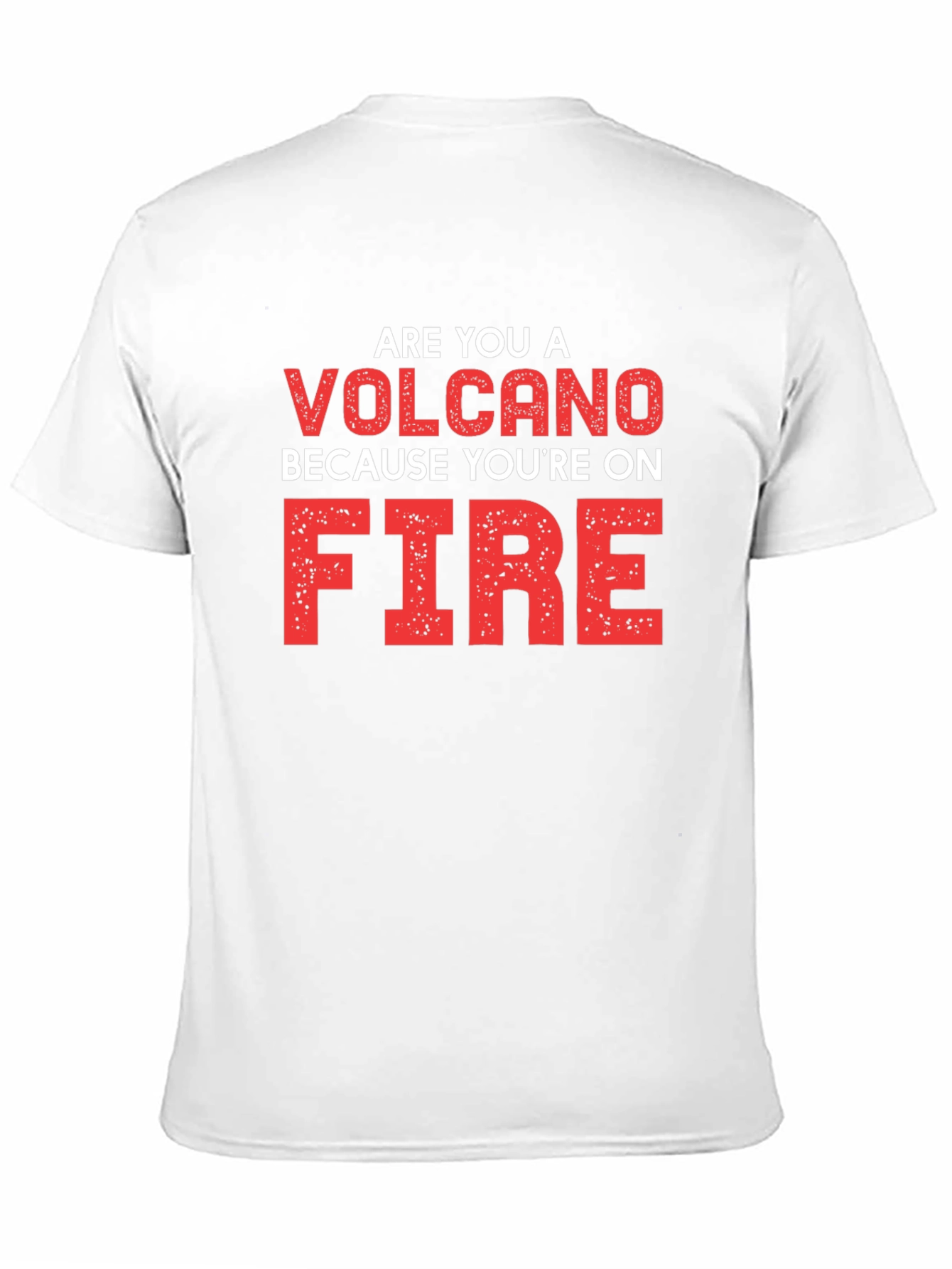 Volcano On Fire Graphic Tee - Black Cotton T-Shirt