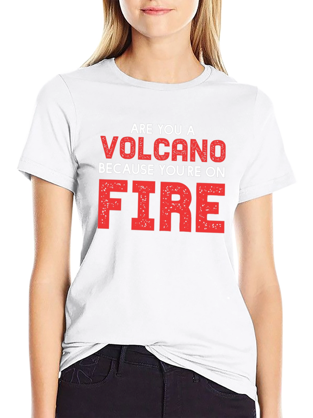 Volcano On Fire Graphic Tee - Black Cotton T-Shirt
