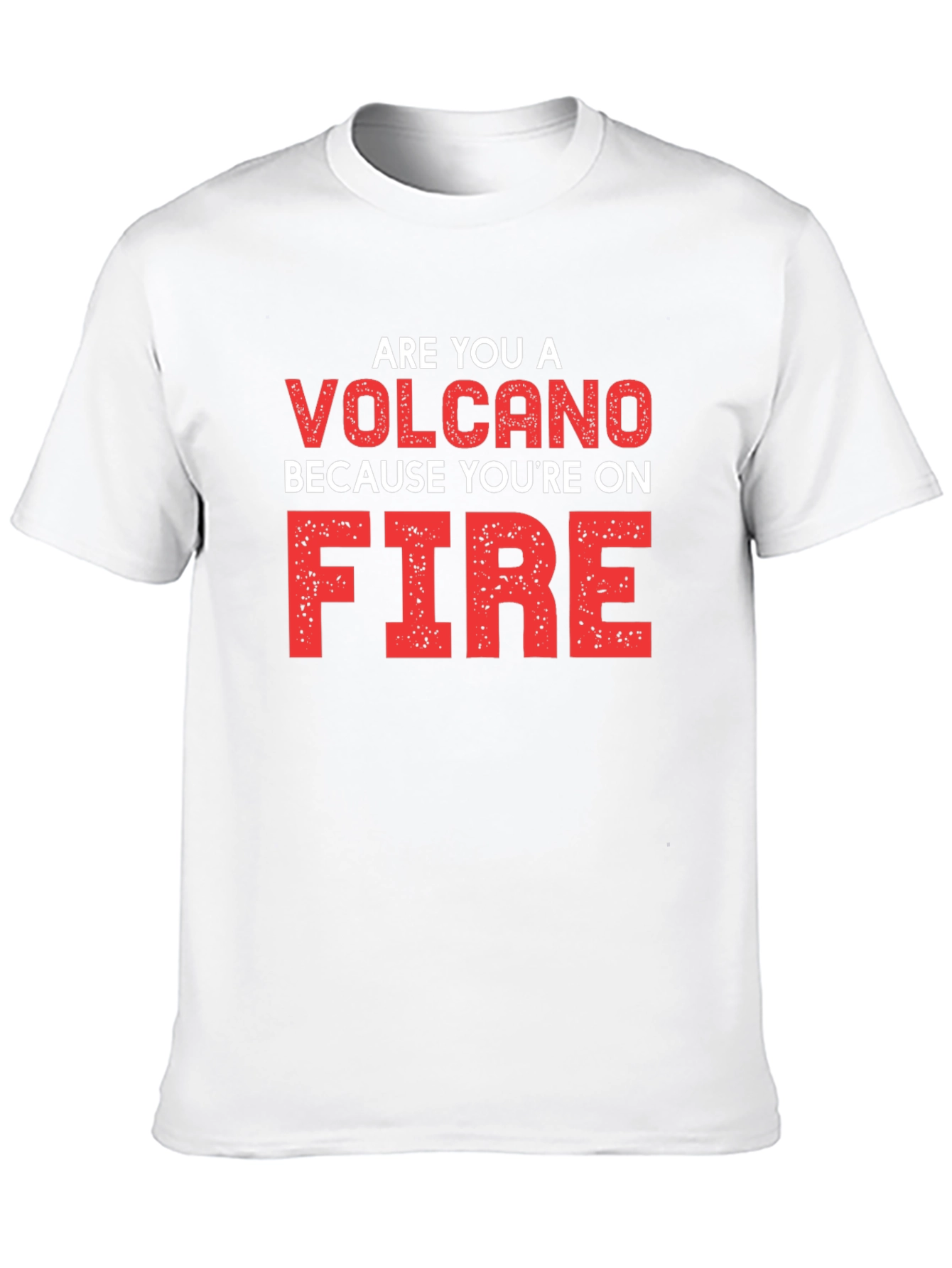 Volcano On Fire Graphic Tee - Black Cotton T-Shirt
