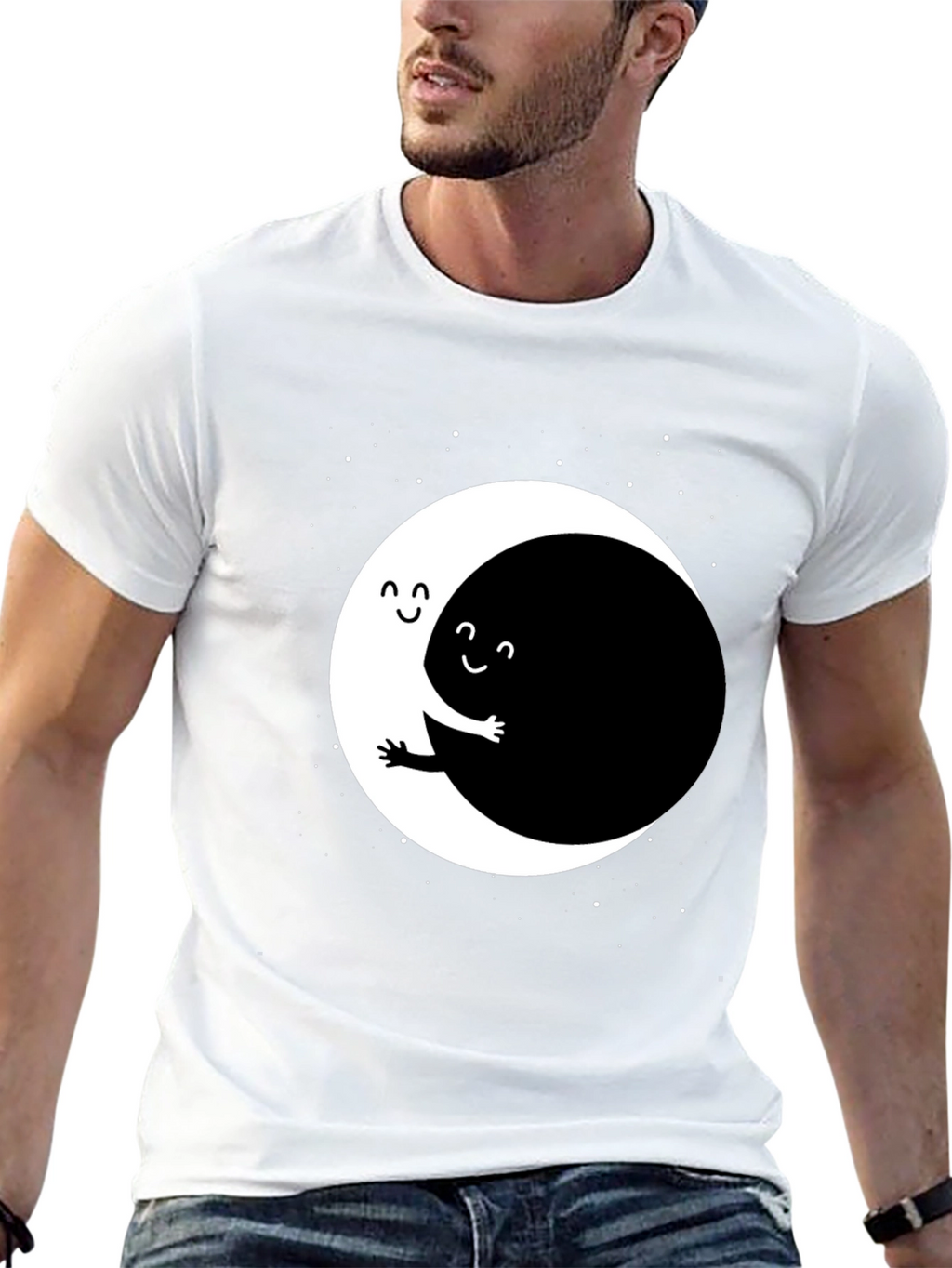 Yin Yang Hug T-Shirt - Unique Graphic Tee