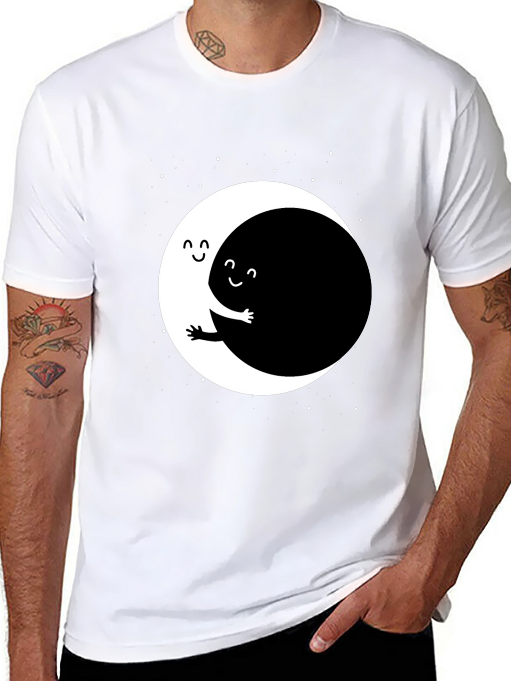 Yin Yang Hug T-Shirt - Unique Graphic Tee
