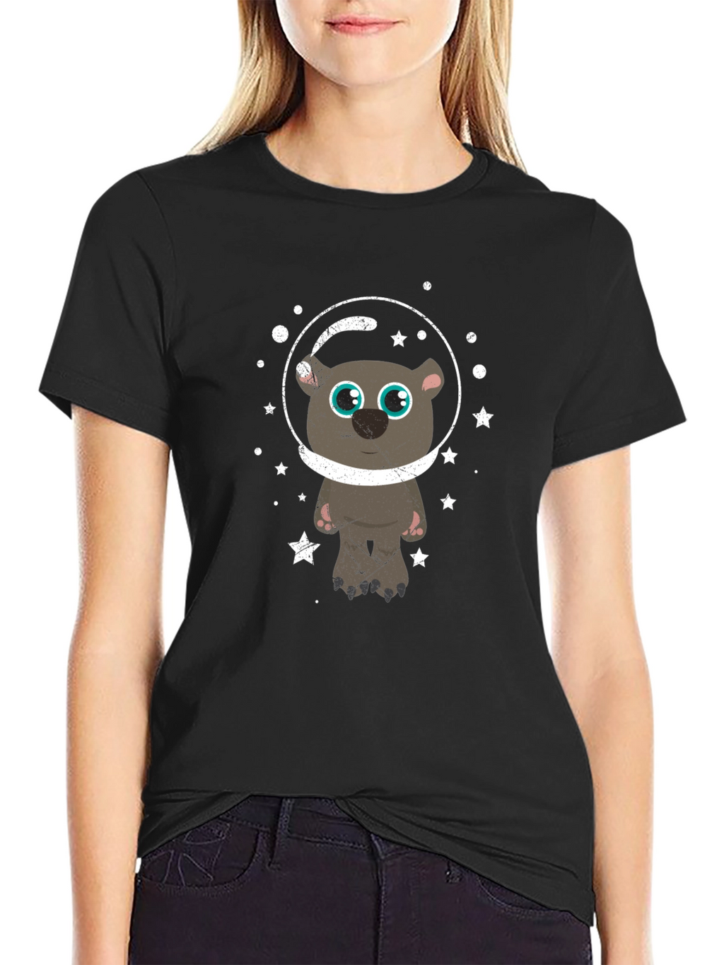 Astronaut Bear Graphic T-Shirt - Space Adventure Tee