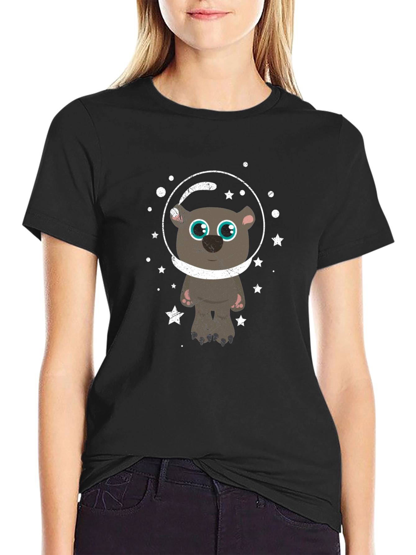 Astronaut Bear Graphic T-Shirt - Space Adventure Tee