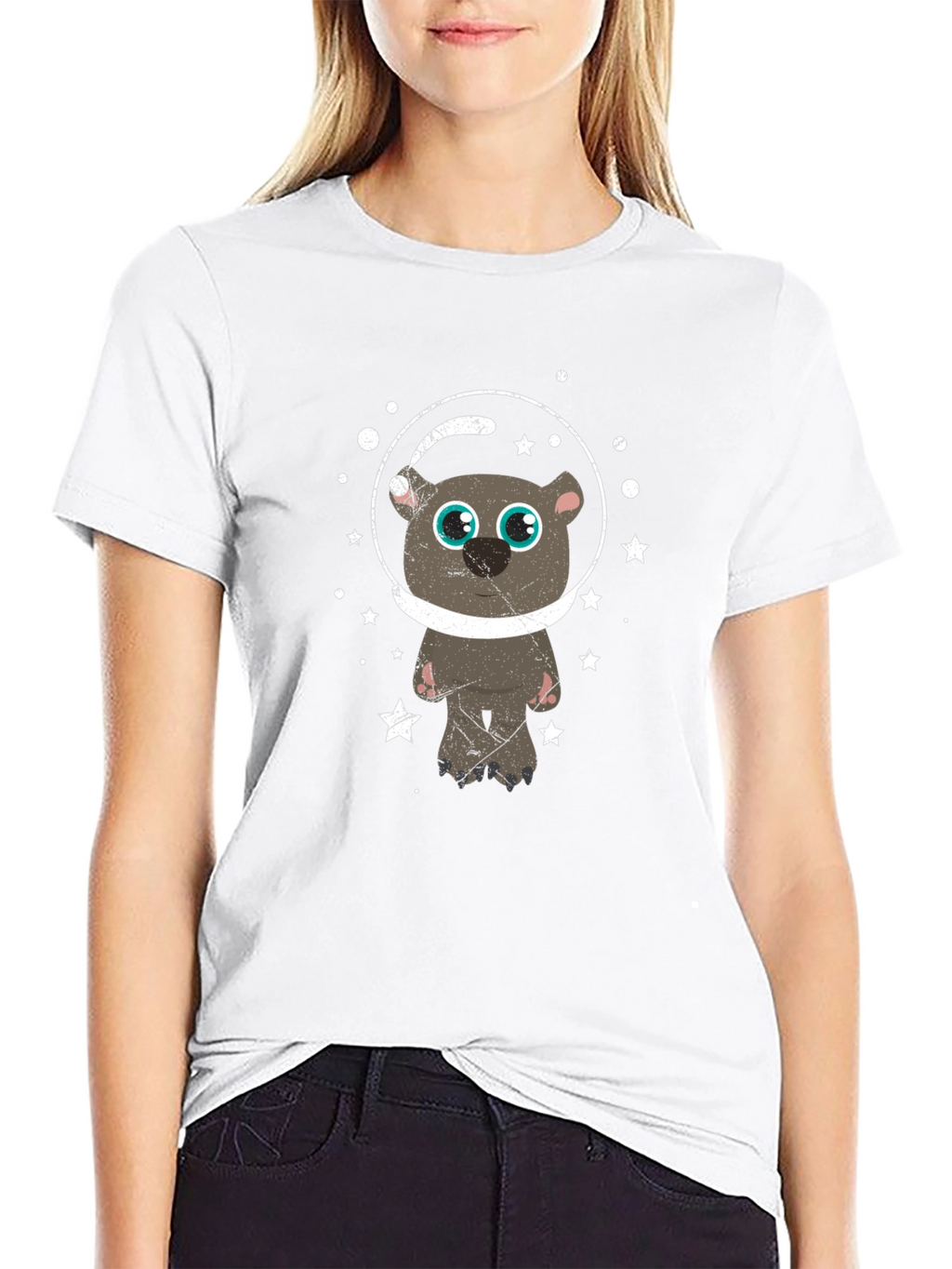 Astronaut Bear Graphic T-Shirt - Space Adventure Tee