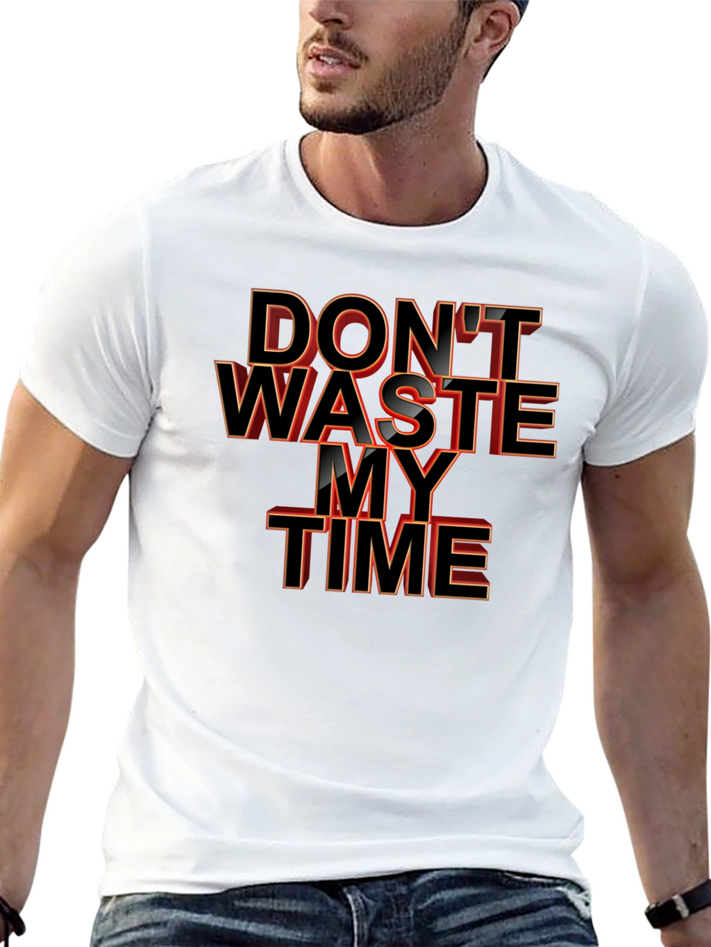 Dont Waste My Time Black Graphic Tee