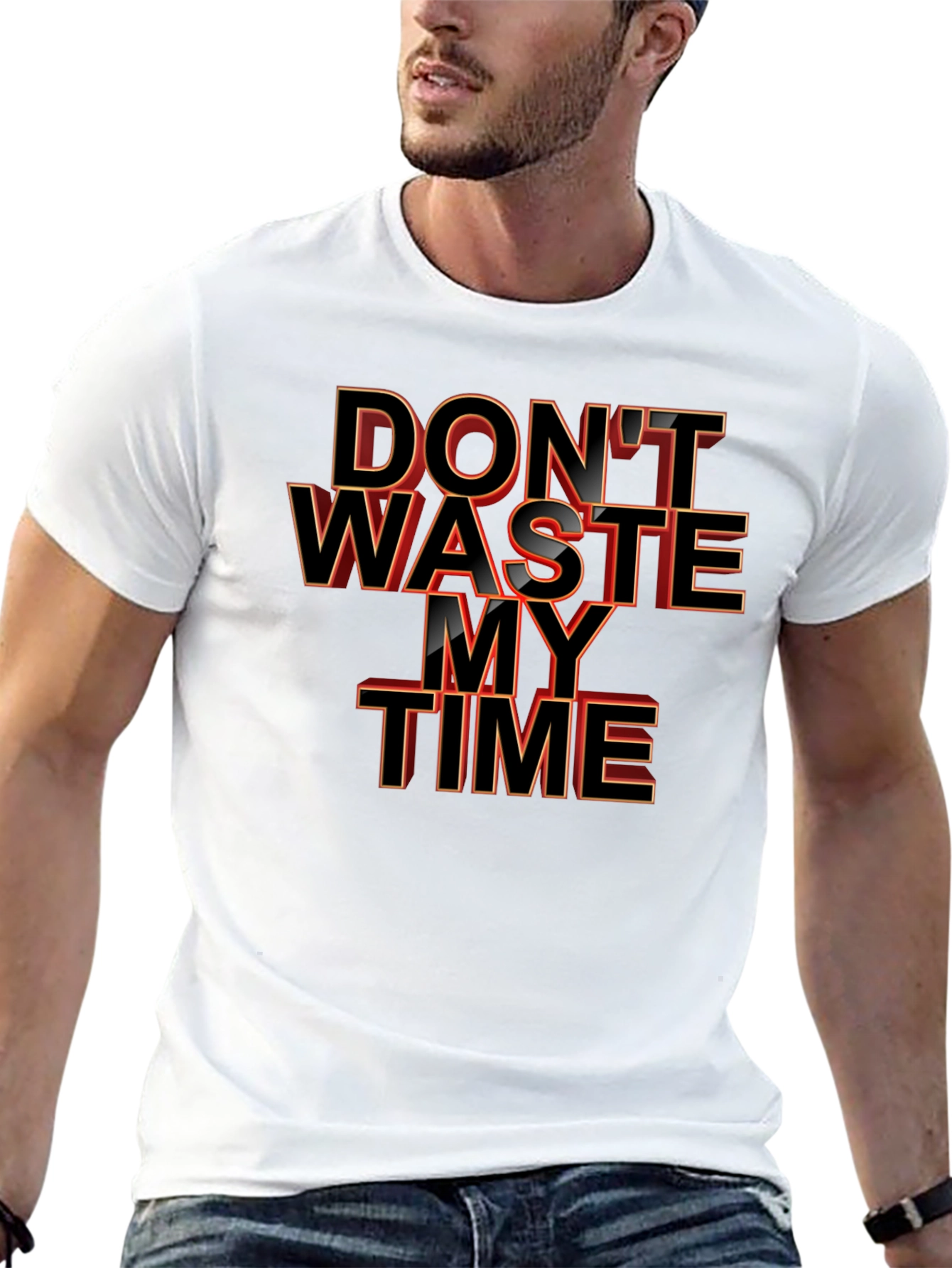 Dont Waste My Time Black Graphic Tee