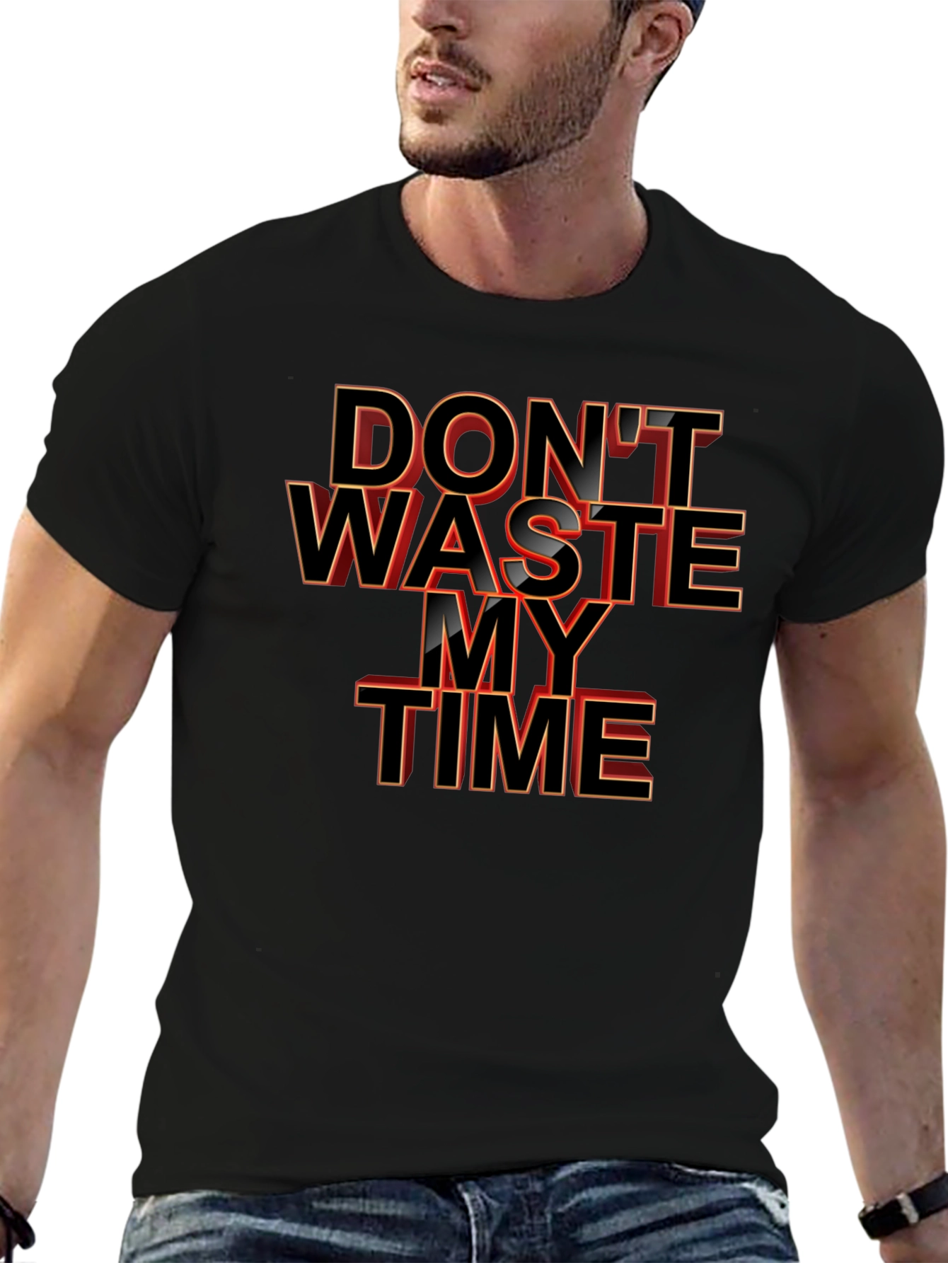 Dont Waste My Time Black Graphic Tee